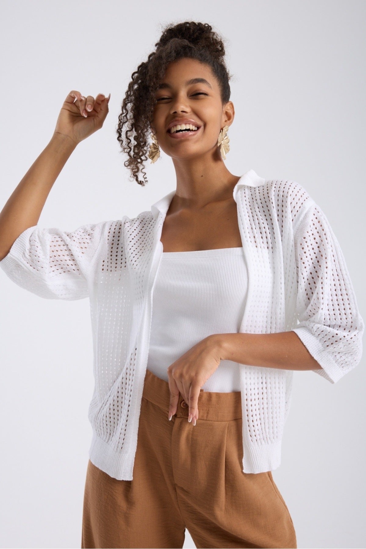 Kadın Triko Hırka Yumuşak Doku Trend Tasarım Merserize 3512