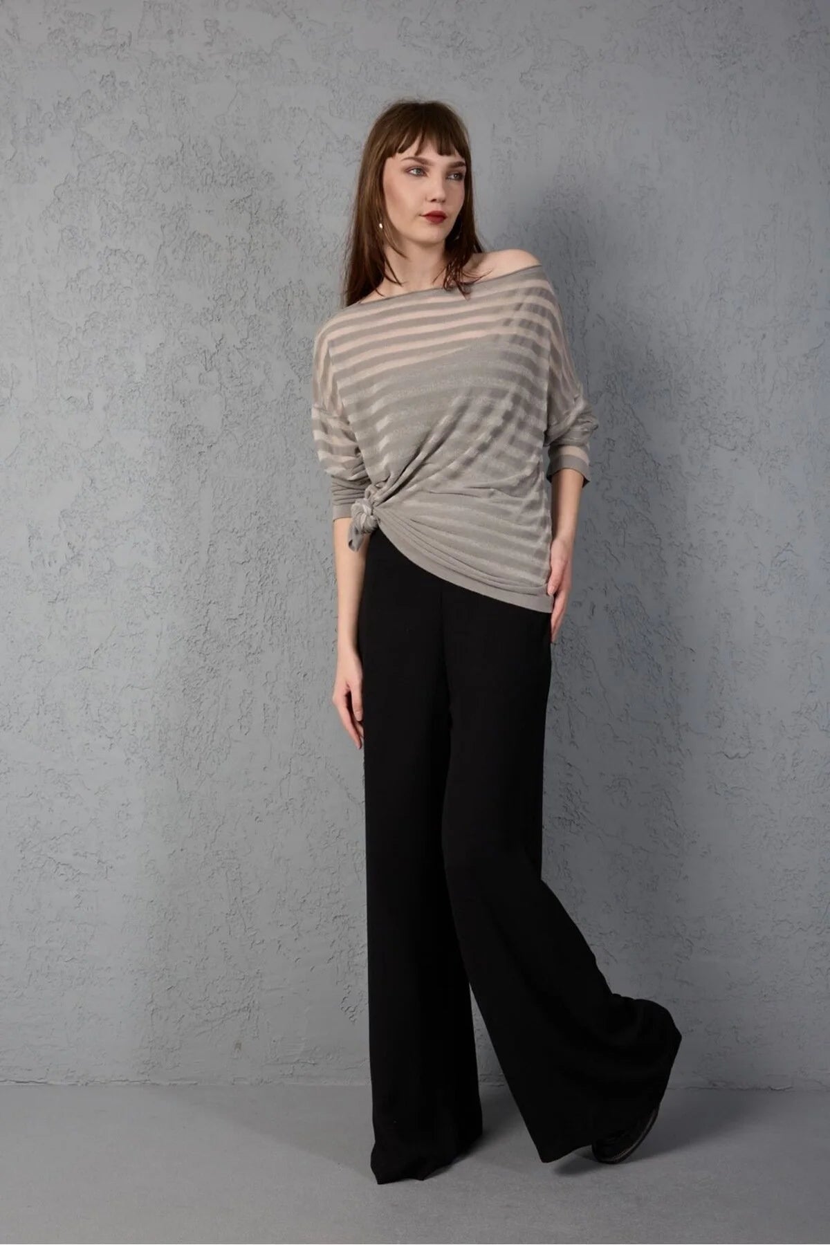 Kadın Triko Kazak Merserize Yumuşak Doku Transparan Şık Yeni Yıl Trend 3513