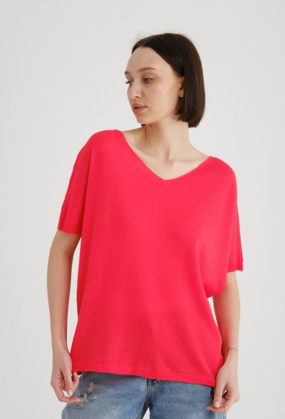 Kadın Triko Kazak Merserize V Yaka Basic Yumuşak Dokulu Rahat Kesim Ofis Stili 3347