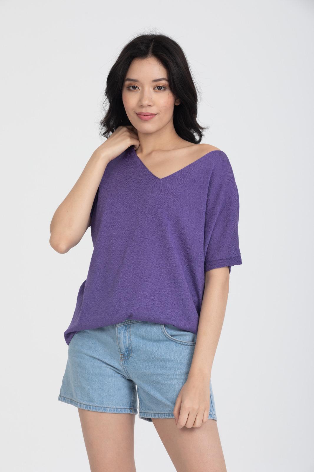 Kadın Triko Kazak Merserize V Yaka Basic Yumuşak Dokulu Rahat Kesim Ofis Stili 3347