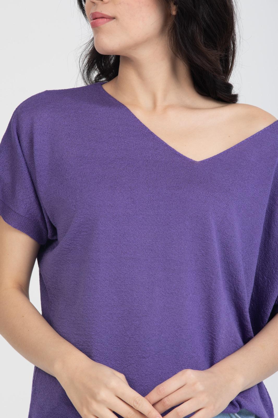 Kadın Triko Kazak Merserize V Yaka Basic Yumuşak Dokulu Rahat Kesim Ofis Stili 3347