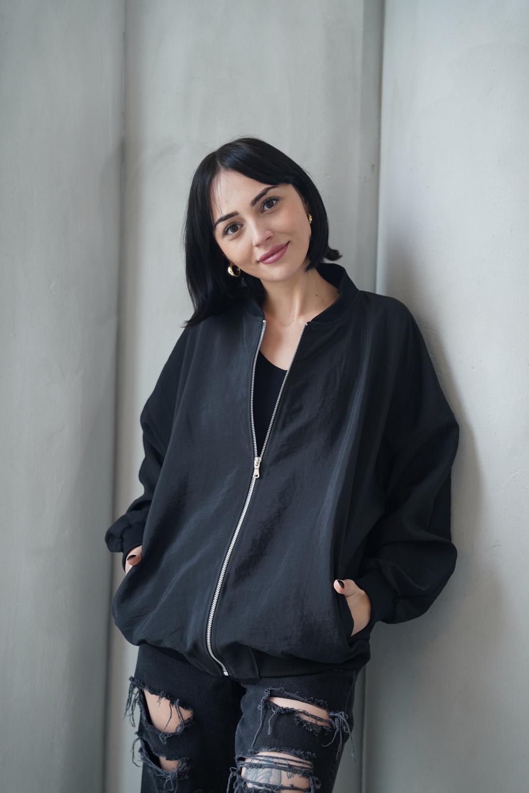 Baharlık Oversize Bomber Ceket-Mont 7501