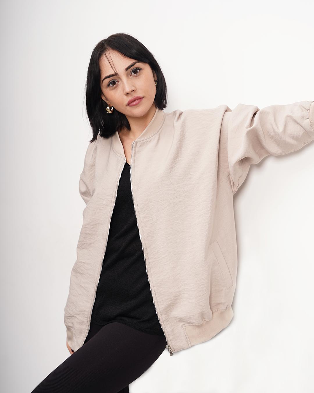 Baharlık Oversize Bomber Ceket-Mont 7501