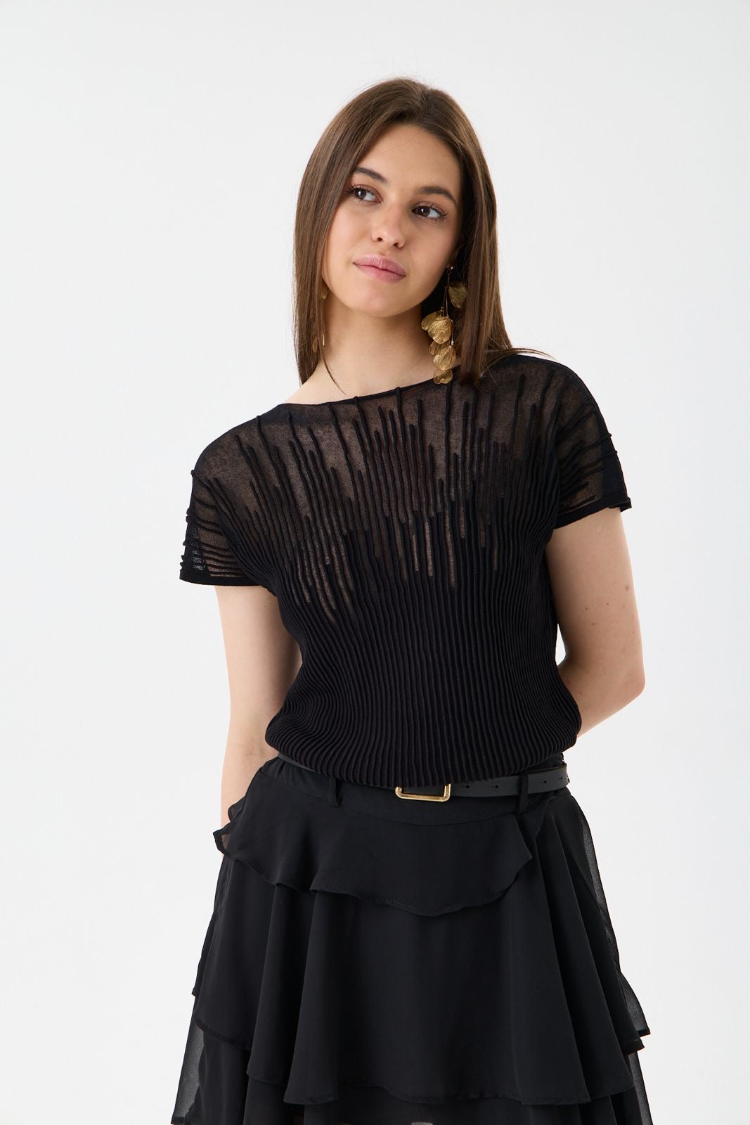 Transparan merserize bluz 3625
