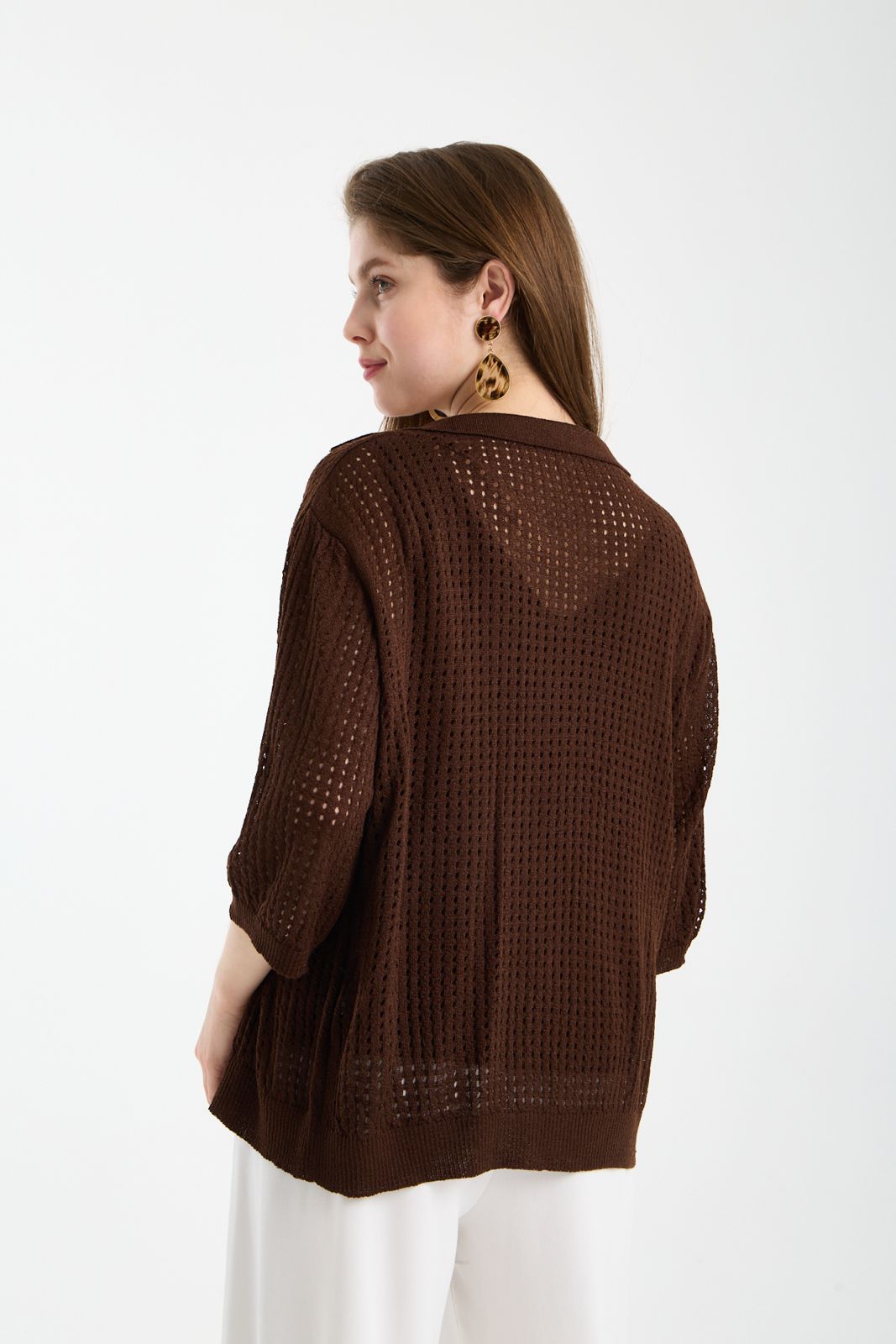 Kadın Merserize Kısa Kollu Triko Hırka+Askılı Bluz Takım 1260
