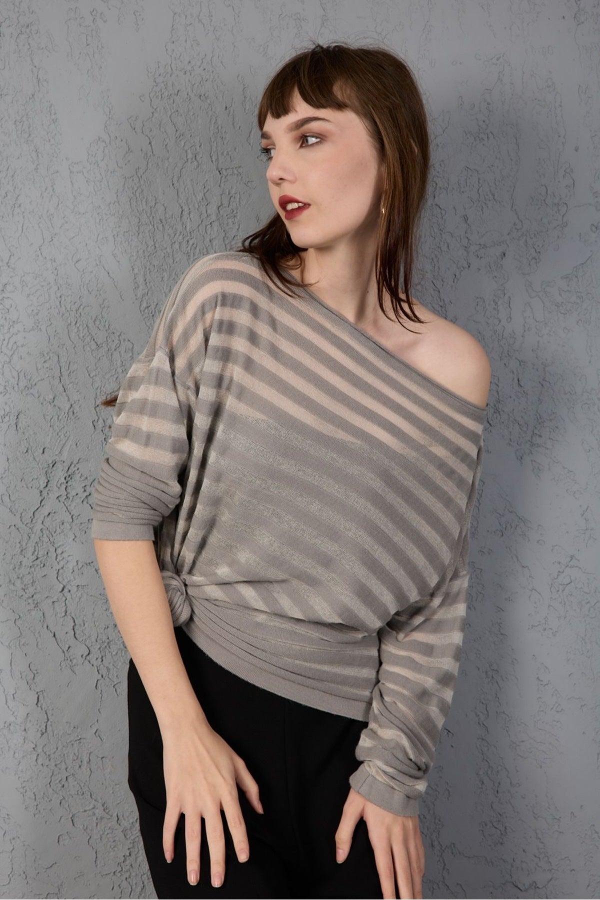 Kadın Triko Kazak Merserize Yumuşak Doku Transparan Şık Yeni Yıl Trend 3513