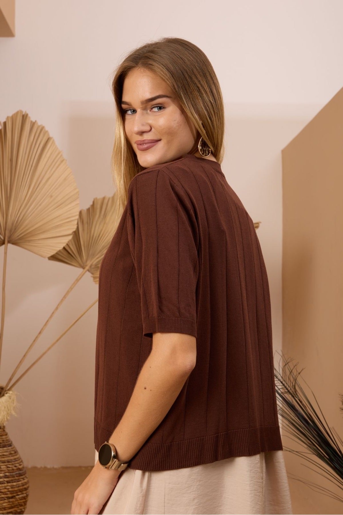 kadın triko hırka kısa kollu basic viskon tasarım trend moda 3426