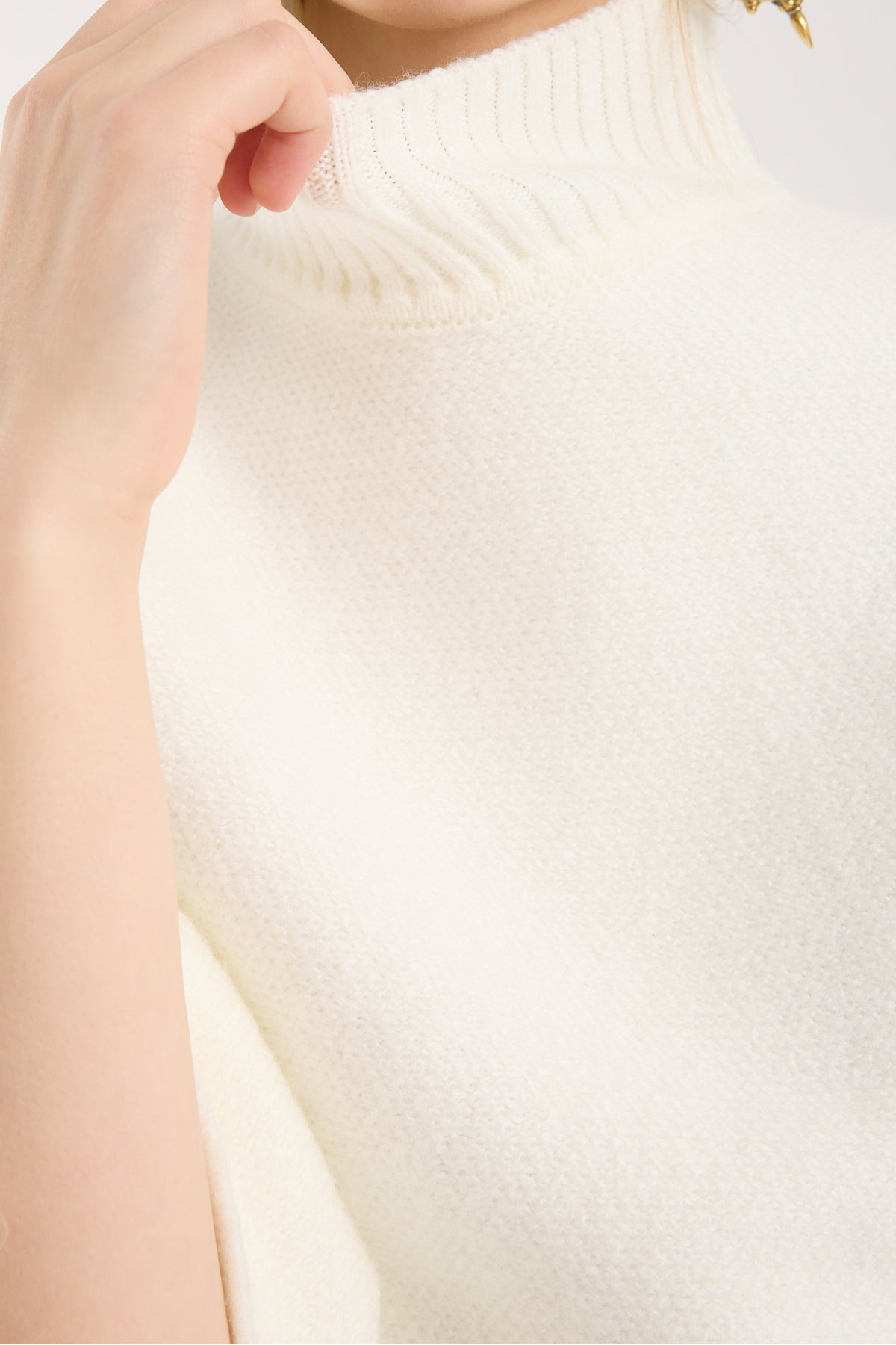 Yumoş ip pelerin dik yaka yarasa kol kadın kazak 6514