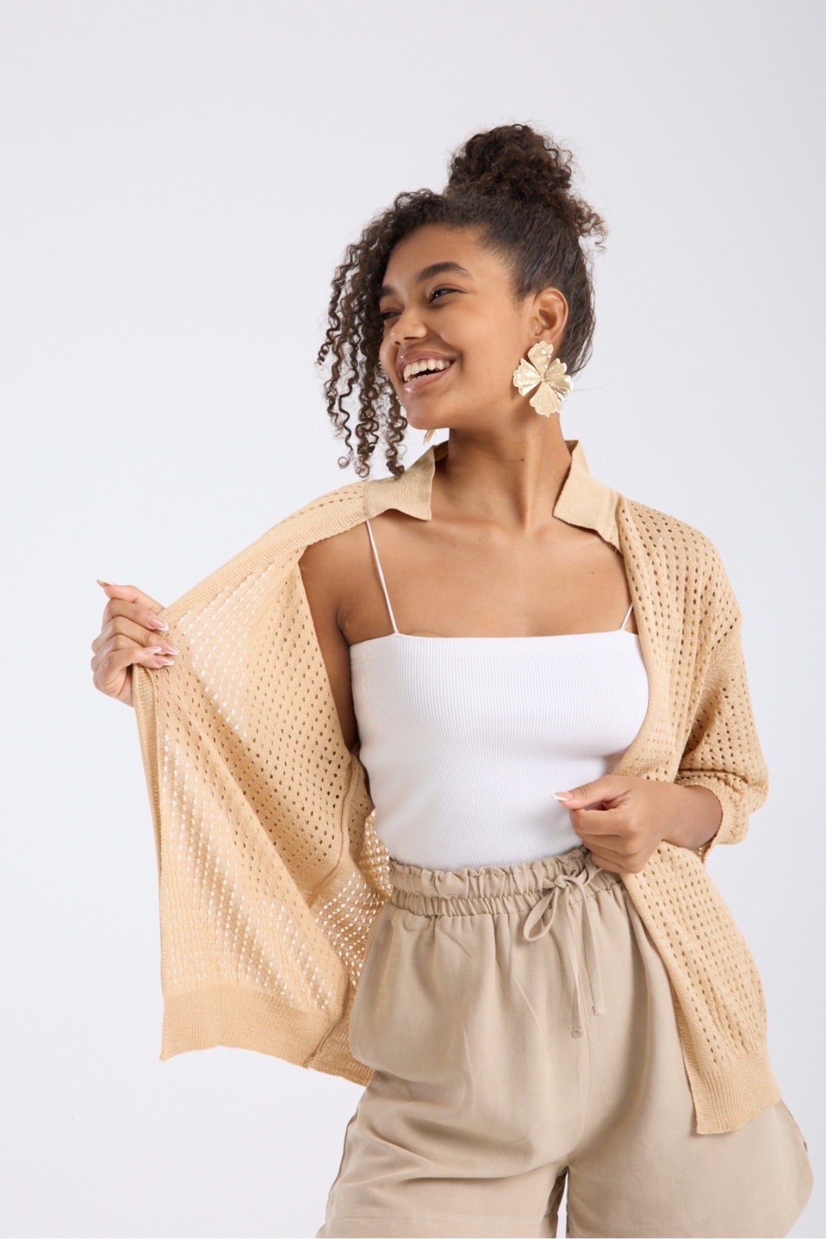 Kadın Triko Hırka Yumuşak Doku Trend Tasarım Merserize 3512