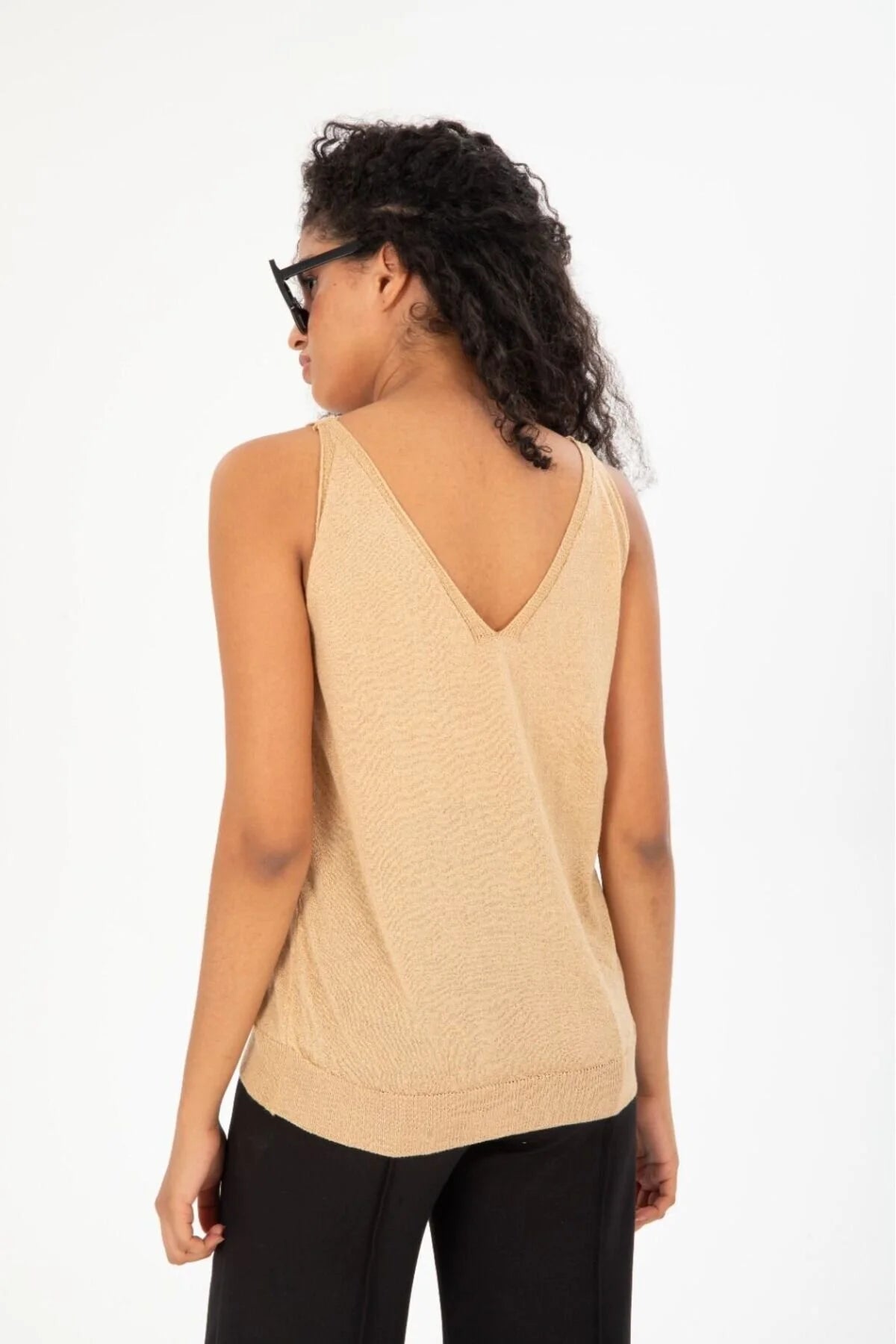 Kadın Atlet Merserize Rahat Kalıp Ön Ve Arka V Yaka Askılı Atlet 3360