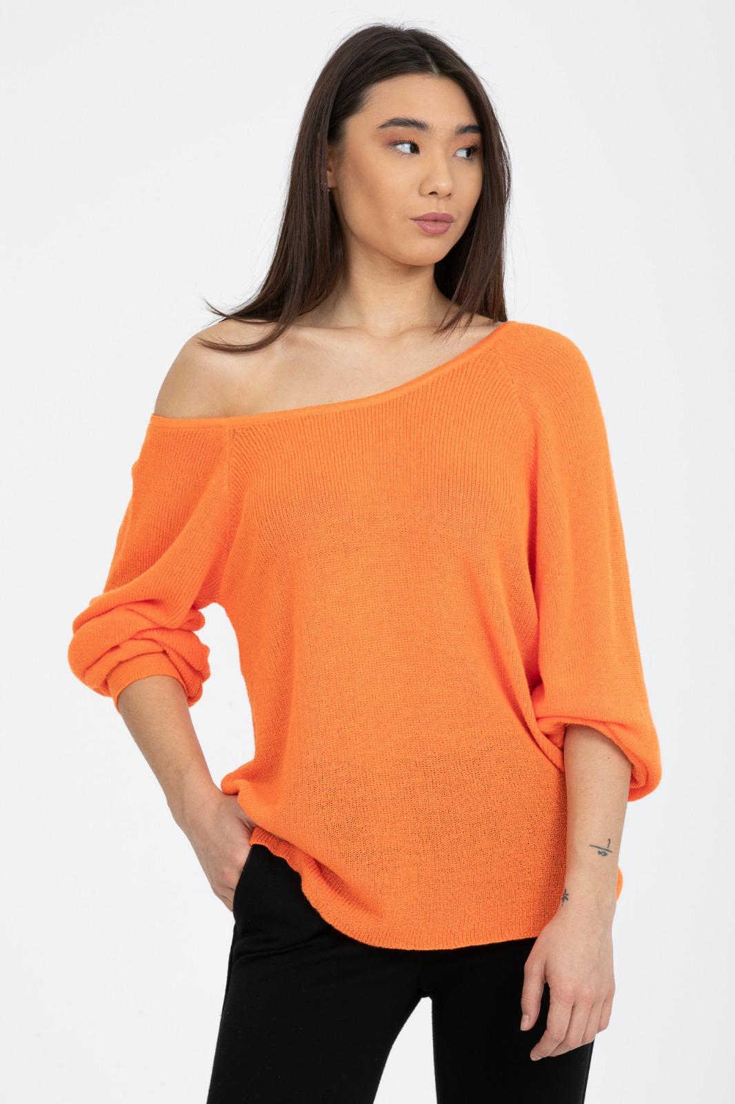 Kadın Giyim Bluz Triko Kazak Düşük Omuz Merserize Rahat Kalıp Örme Triko 3322
