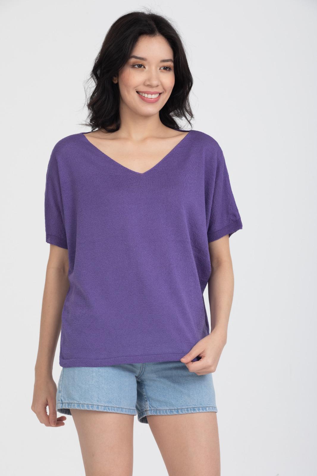 Kadın Triko Kazak Merserize V Yaka Basic Yumuşak Dokulu Rahat Kesim Ofis Stili 3347