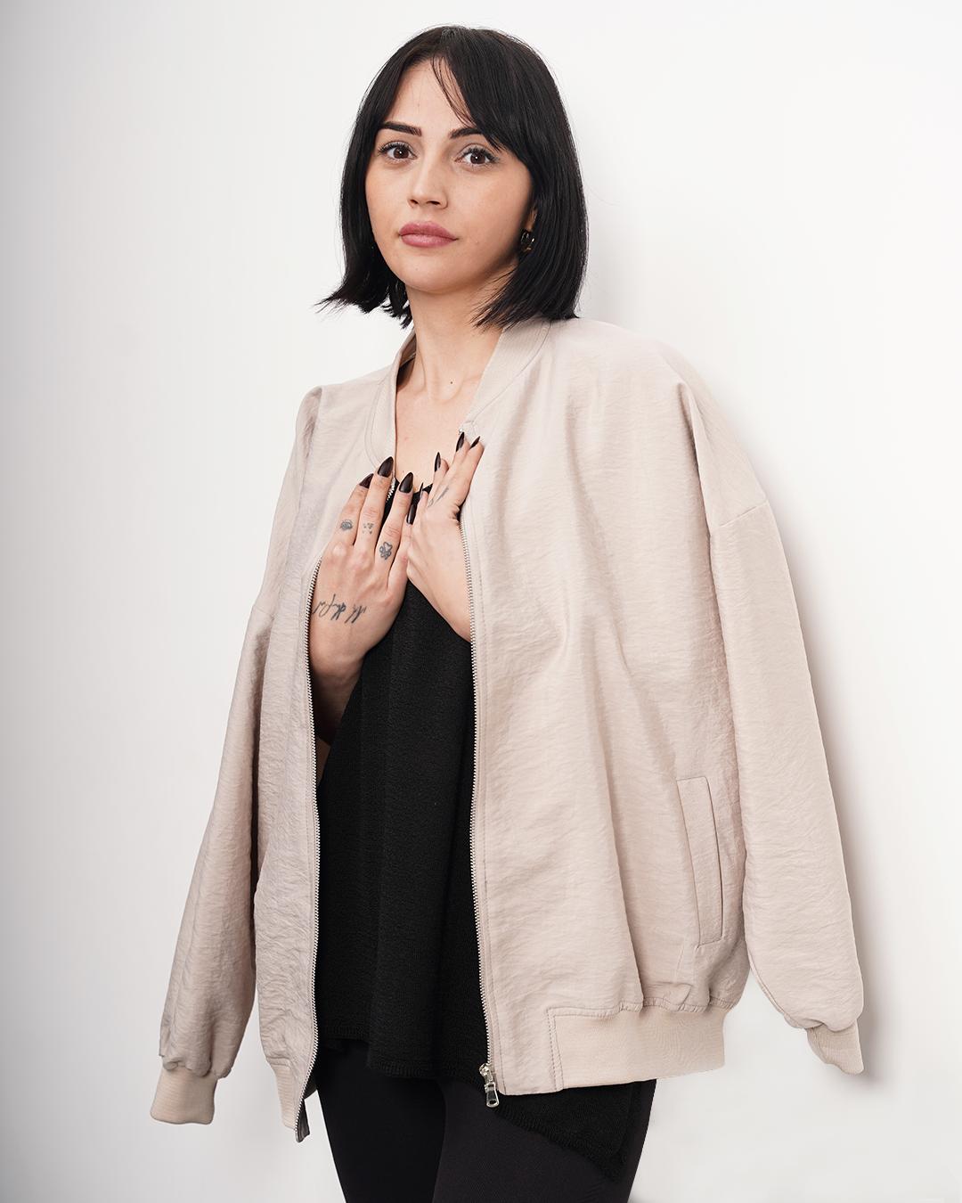 Baharlık Oversize Bomber Ceket-Mont 7501