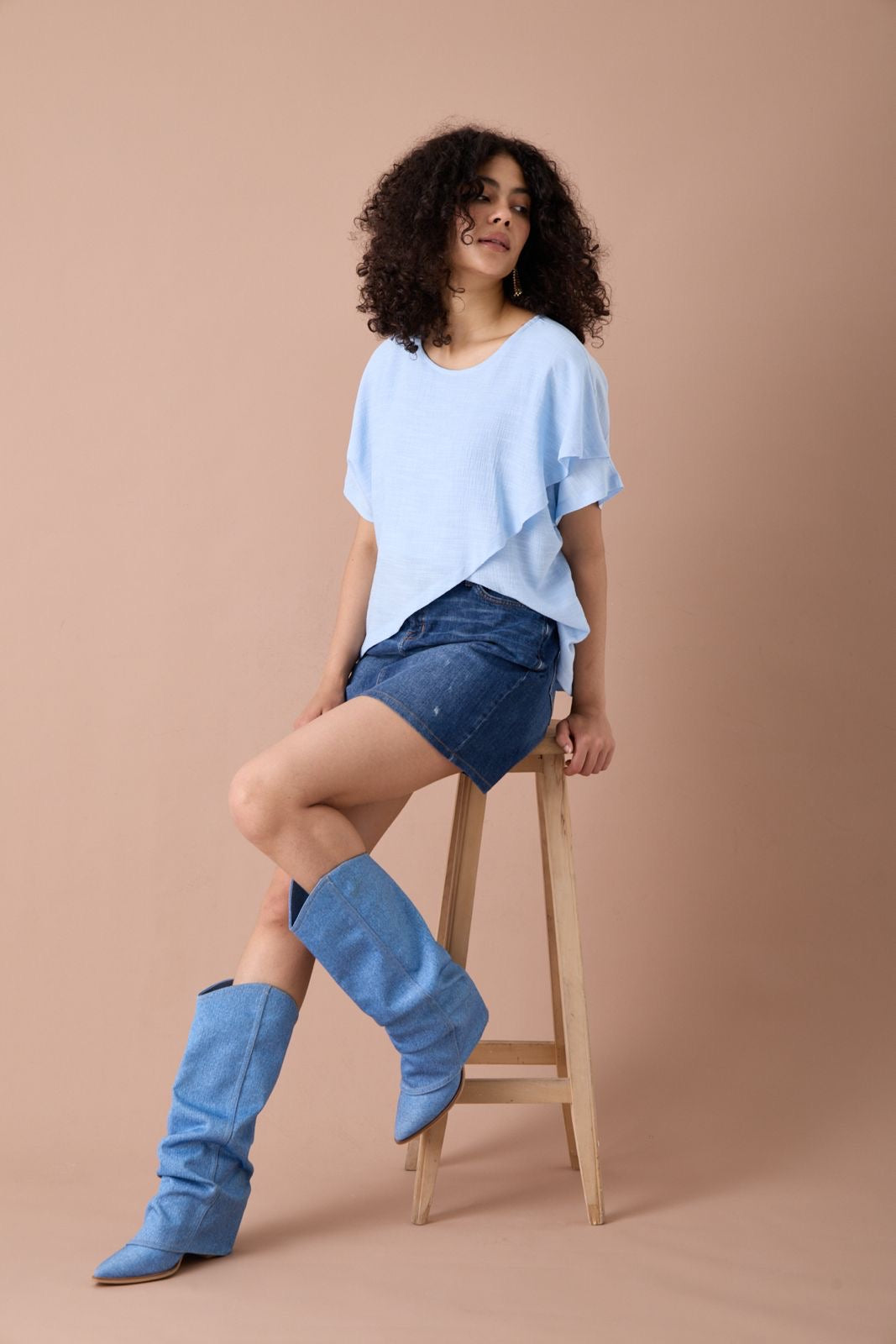Asimetrik kesim bluz 5751