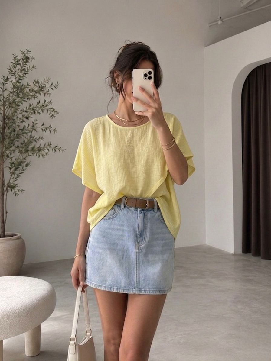 Asimetrik kesim bluz 5751